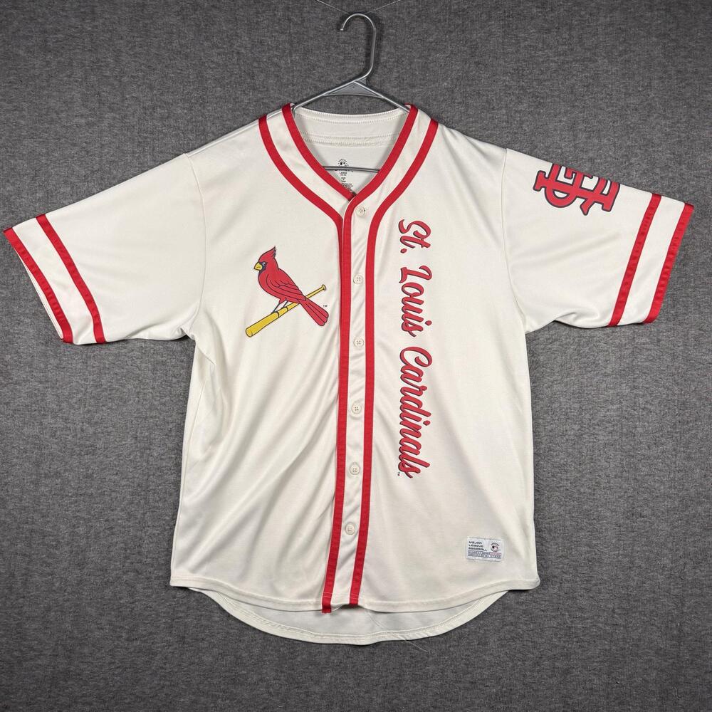 St. Louis Cardinals Jersey Mens Large White MLB Baseball Genuine Merchandise